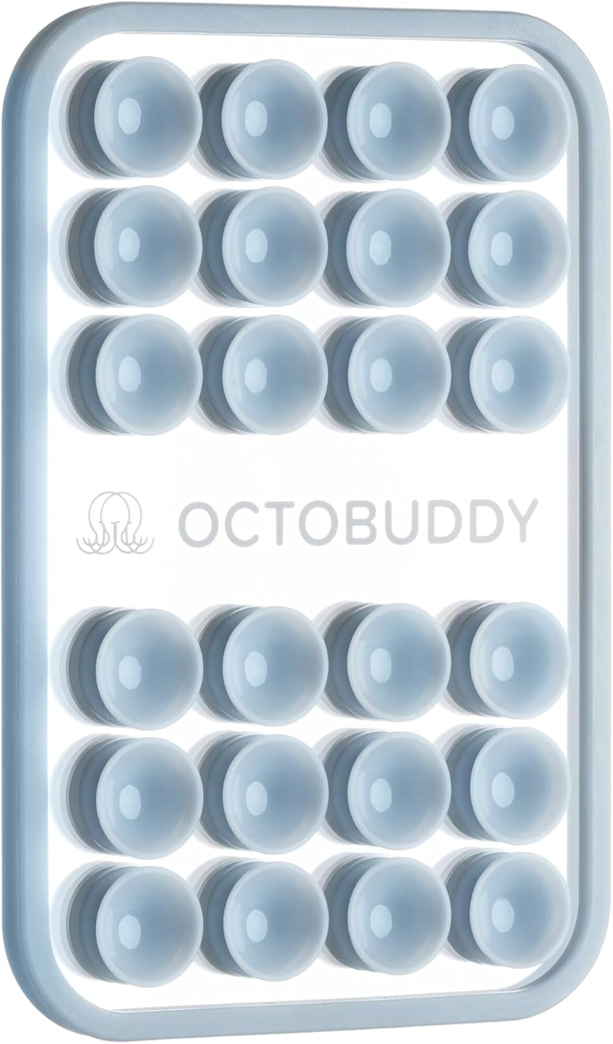 OCTOBUDDY Mirror - OG Suction Cup Phone Mount - Silicone Suction Grip Mobile Holder with Built-in Mirror - Hands-Free Selfies and Videos - Content Creator Accesory - 2.6″ x 3.9″, Baby Blue