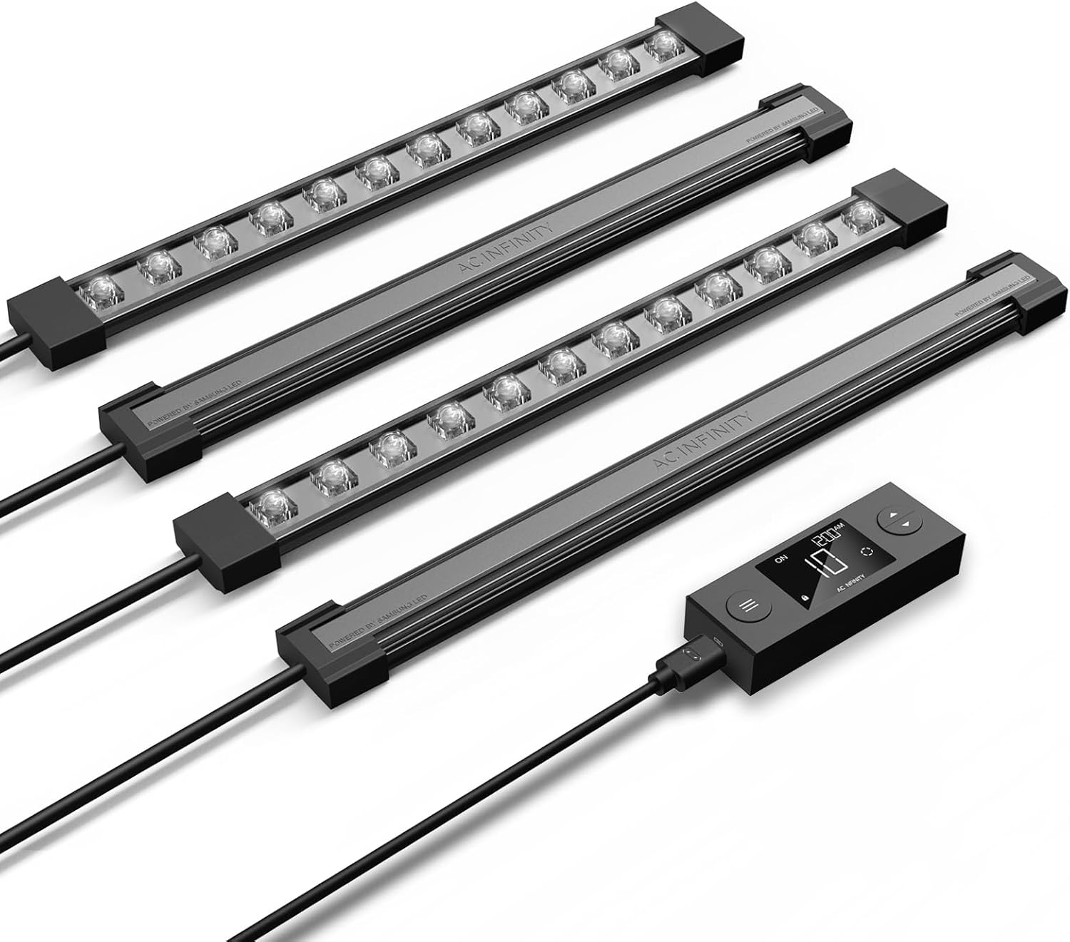 AC Infinity IONBEAM S11 Full Spectrum LED Grow Light Bars 29cm Deeper Penetration Samsung LM301H EVO Diodes Digital Dimming Timer Controller for Veg Bloom Indoor Plants Grow Tent Greenhouse 12-Inch