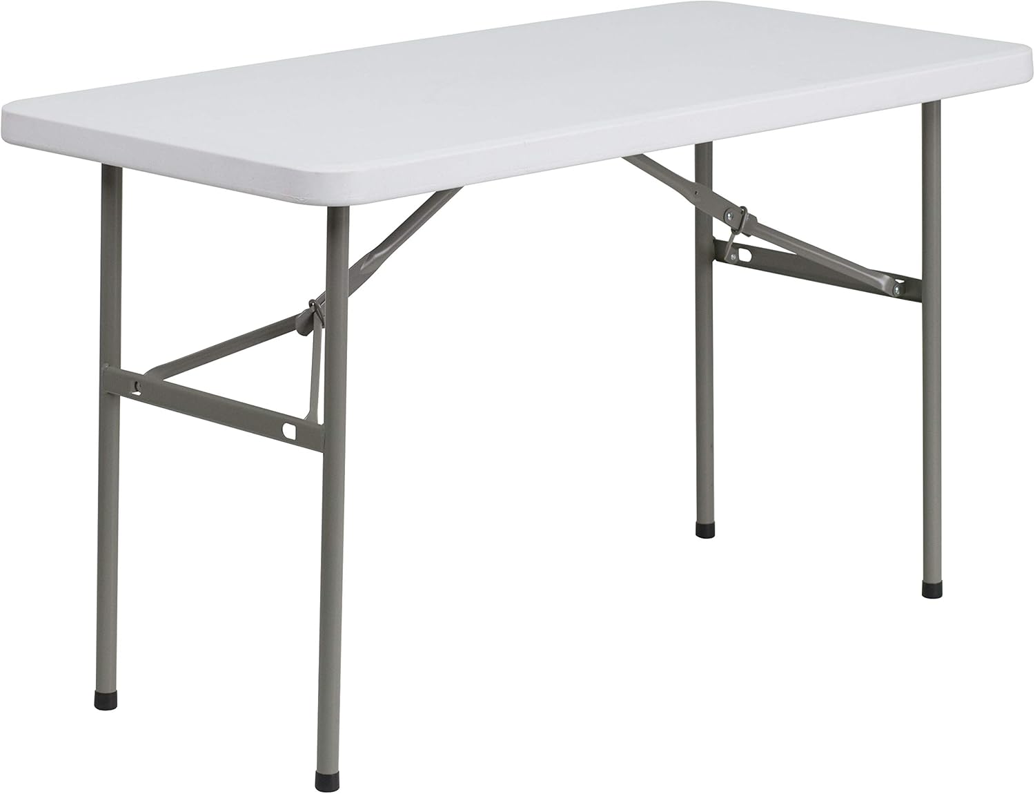 Flash Furniture Elon 4' Rectangular All-Occasion Plastic Folding Event Table, Folding Banquet Table for Indoor/Outdoor Events, White