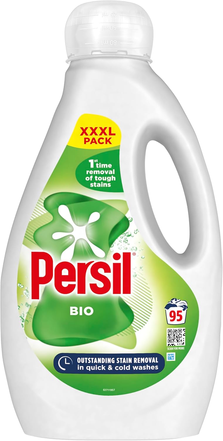Persil Laundry Liquid Detergent - Removes Blood & Period Stains in 1 Wash, Works in Cold & Quick Cycles, Gentle on Delicates 95 Washes (2.565 L)