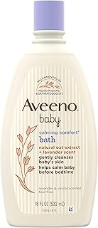 Aveeno Baby Calming Comfort Bath with Relaxing Lavender & Vanilla Scents, Hypoallergenic & Tear-Free Formula, Paraben- & Phthalate-Free, 18 Fl Oz (Pack of 1)