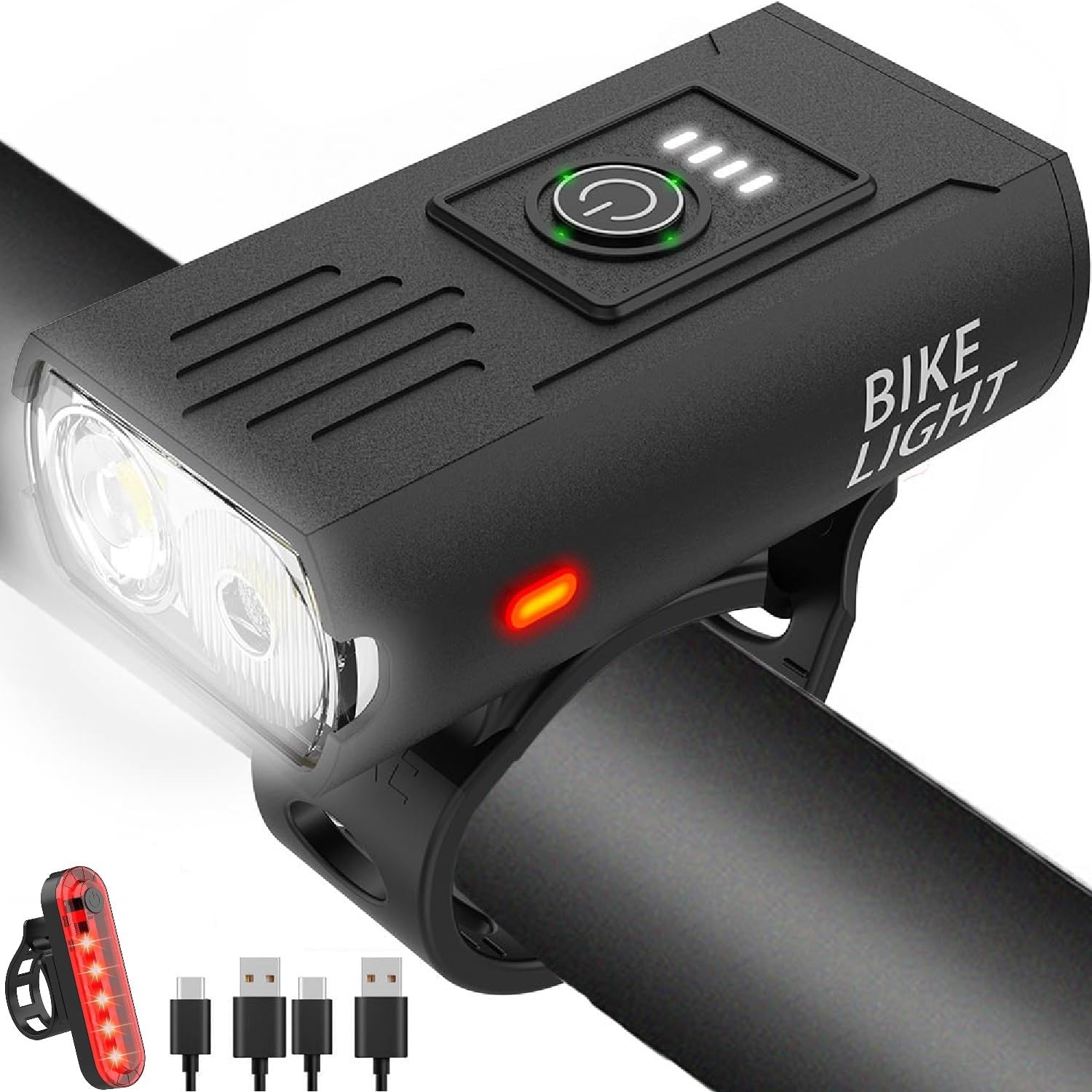 Victoper Bike Light, High Lumens Super Bright Bicycle Lite, 6+4 Modes USB Rechargeable Bike Headlight & Taillight Set, Waterproof Safety Bike Front & Rearlight for Road, Mountain, Night Riding