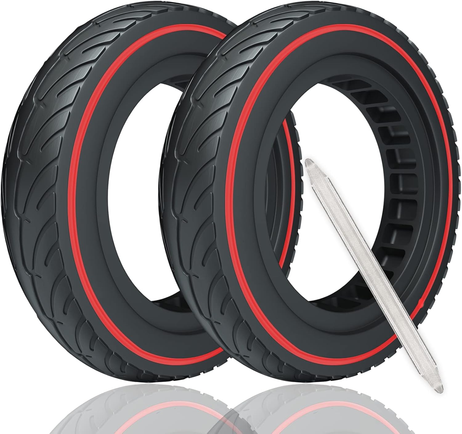 OUXI Xiaomi Tyre, Electric Scooter Tyre Solid 8.5 Inch Puncture Proof Explosion Proof Rubber Tubeless Wheel Front/Rear for Xiaomi Mijia M365 Pro, Gotrax gxl/XR/V2-2PCS