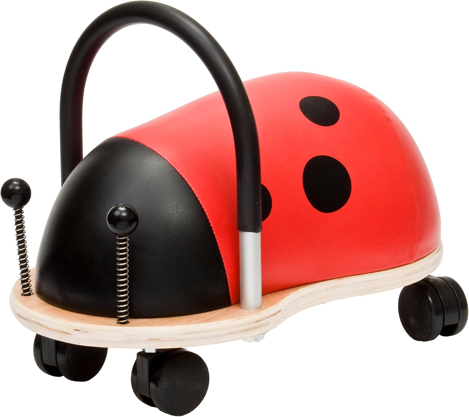 Wheelybug Toddler Wooden Ride-On, Multi-Directional Castor Wheels, Safety Certified Developmental Toy for Outdoor/ Indoor Fun, Small (1 - 3 Years), Ladybird