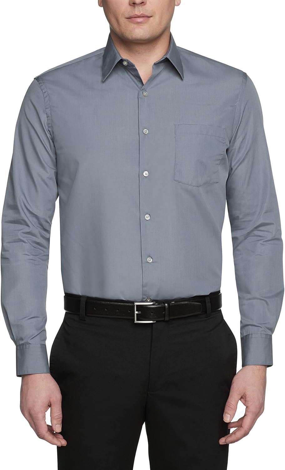 Van Heusen Men's Dress Shirt Regular Fit Poplin Solid