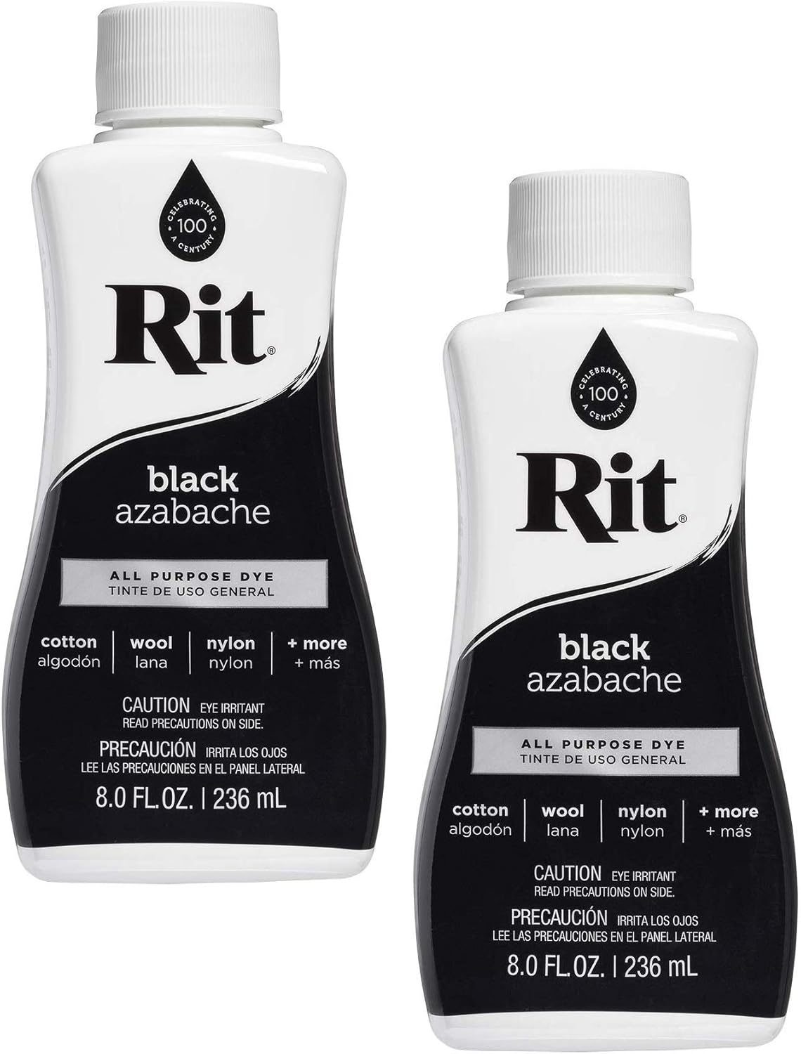 Rit All-Purpose Liquid Dye, 8 Ounce, Black - 2 Pack