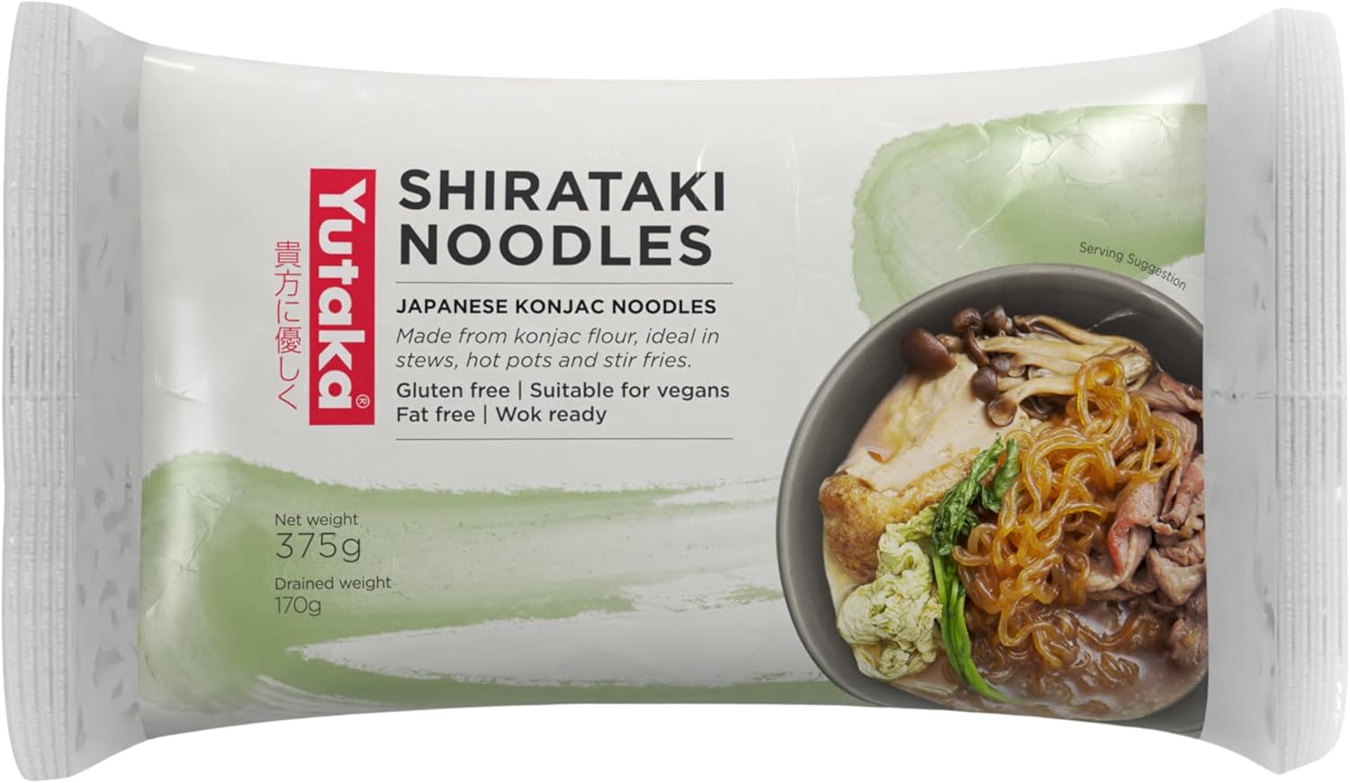 Yutaka White Shirataki Noodles 170g (Pack of 12) | Authentic Japanese Konjac Noodles | Vegan, Gluten-Free, High in Fiber | Almost Zero Carbs & Calories | Ideal for Keto & Low-Carb Diets