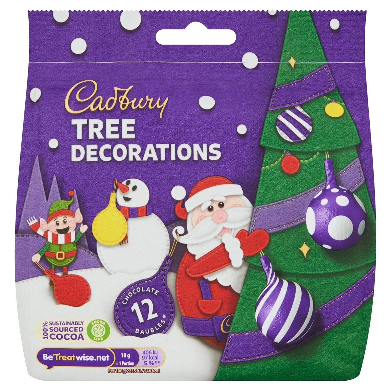 Cadbury Chocolate Choco Bauble Tree Decorations 72g