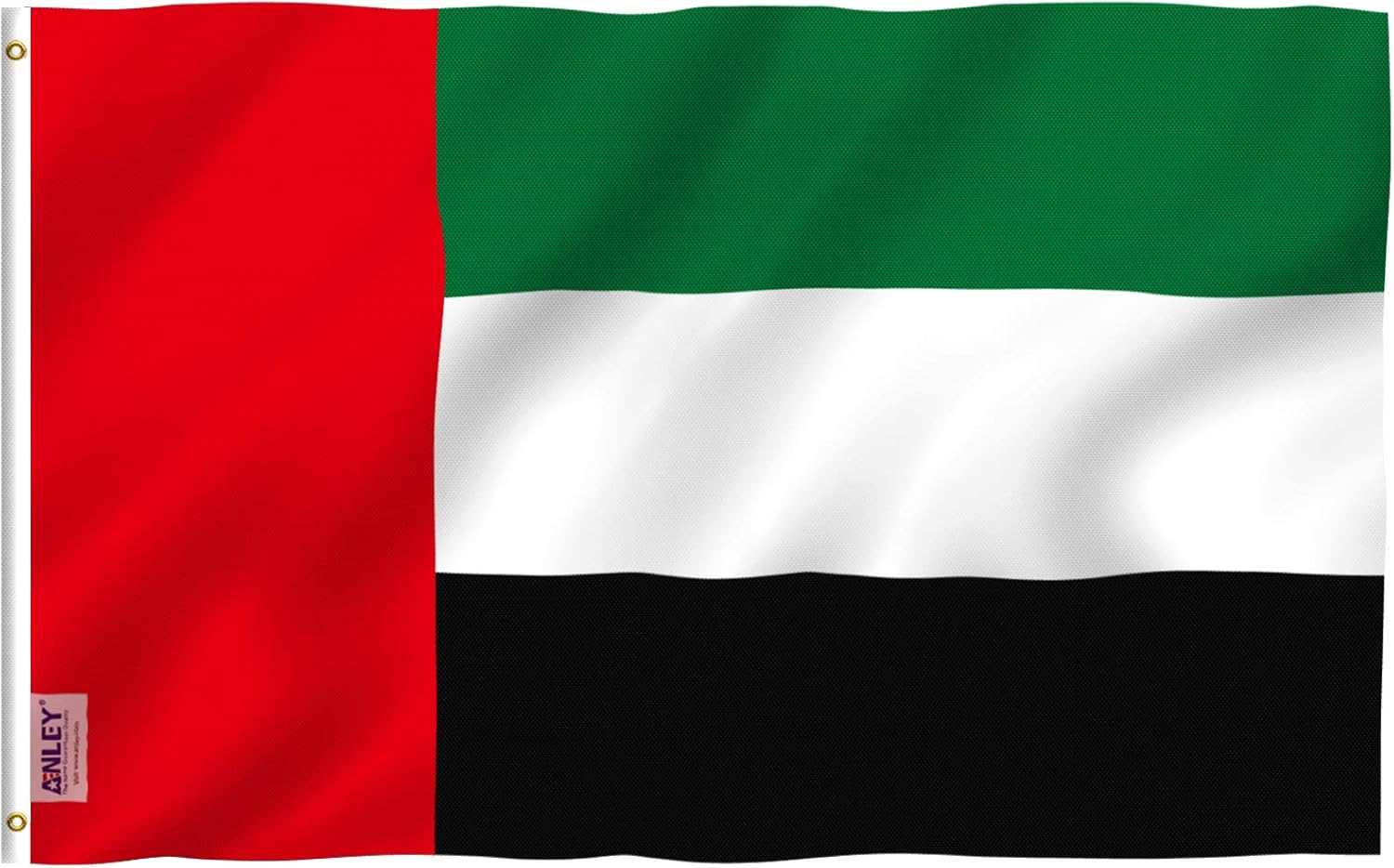 Anley Fly Breeze 3x5 Feet United Arab Emirates Flag - Vivid Color and Fade proof - Canvas Header and Double Stitched - Arab Arabic Flags Polyester with Brass Grommets 3 X 5 FT