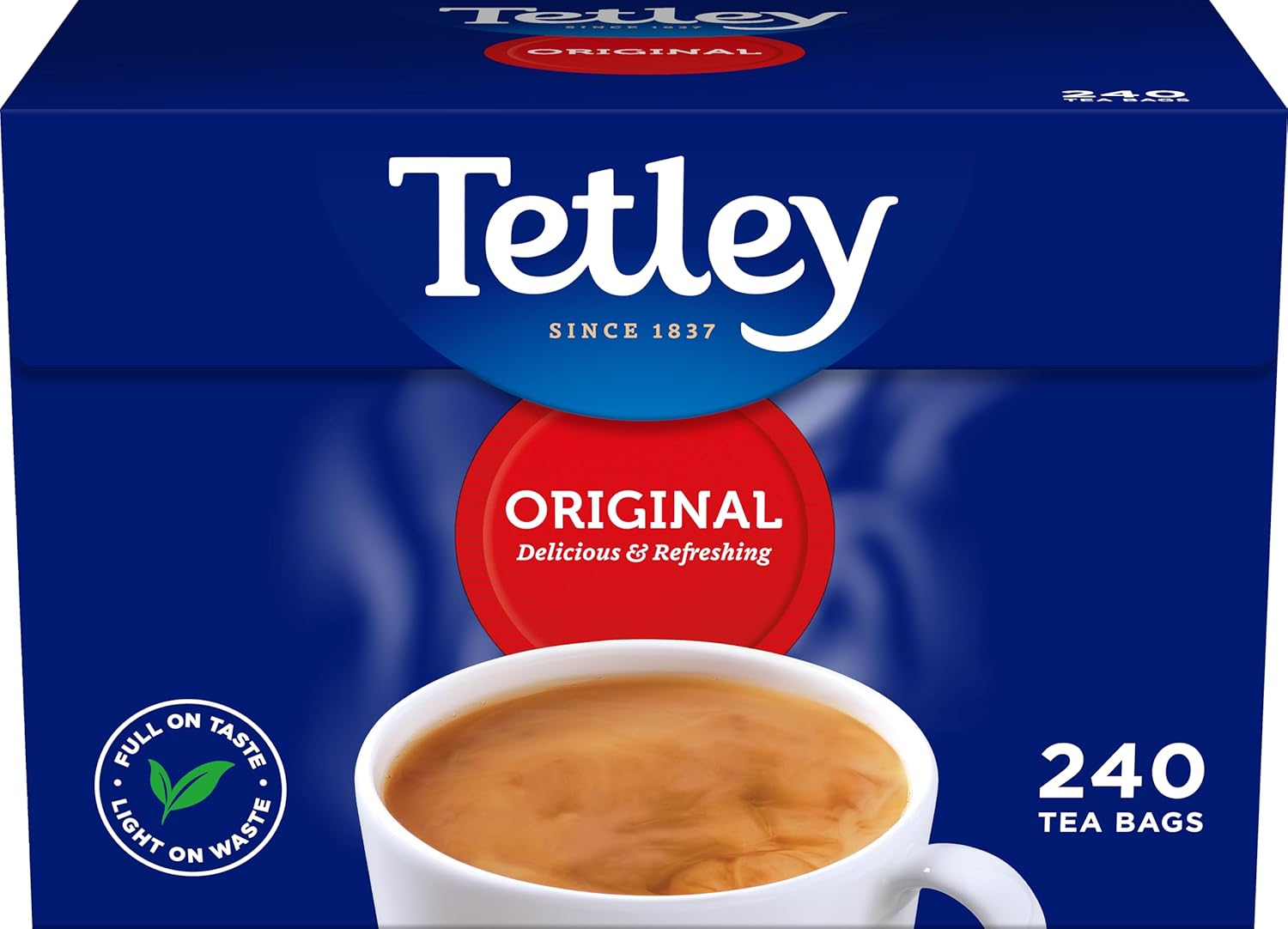 Tetley Original Black Tea Bags - Full Flavoured British Brew - Perfect for Breakfast or Anytime - Rainforest Alliance Certified - 240 Teabags (1 Pack)