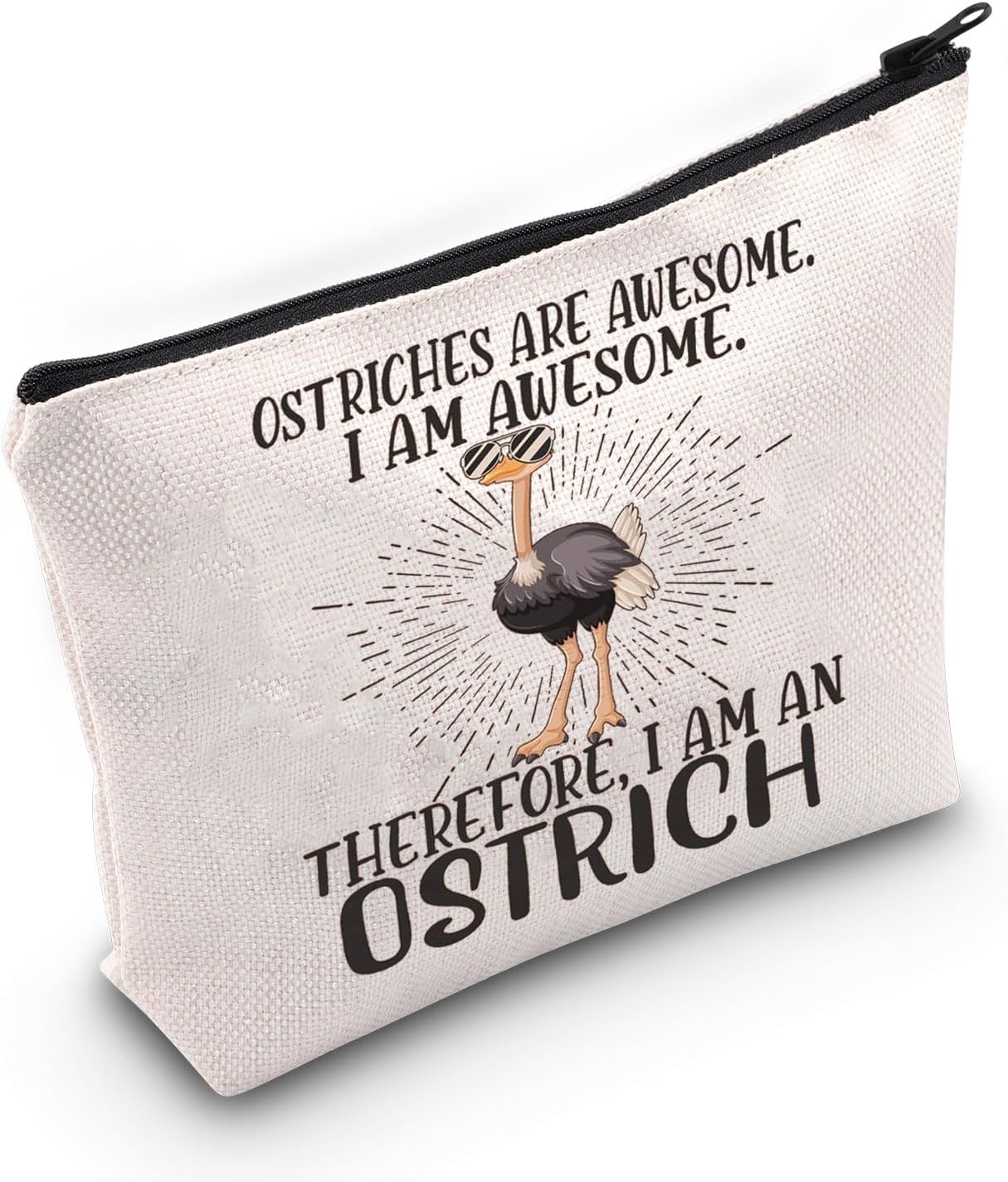 LEVLO Ostrich Cosmetic Makeup Bag Ostrich Lover Gift Ostriches Are Awesome Makeup Zipper Pouch Bag For Ostrich Fans (Ostriches Are Awesome)