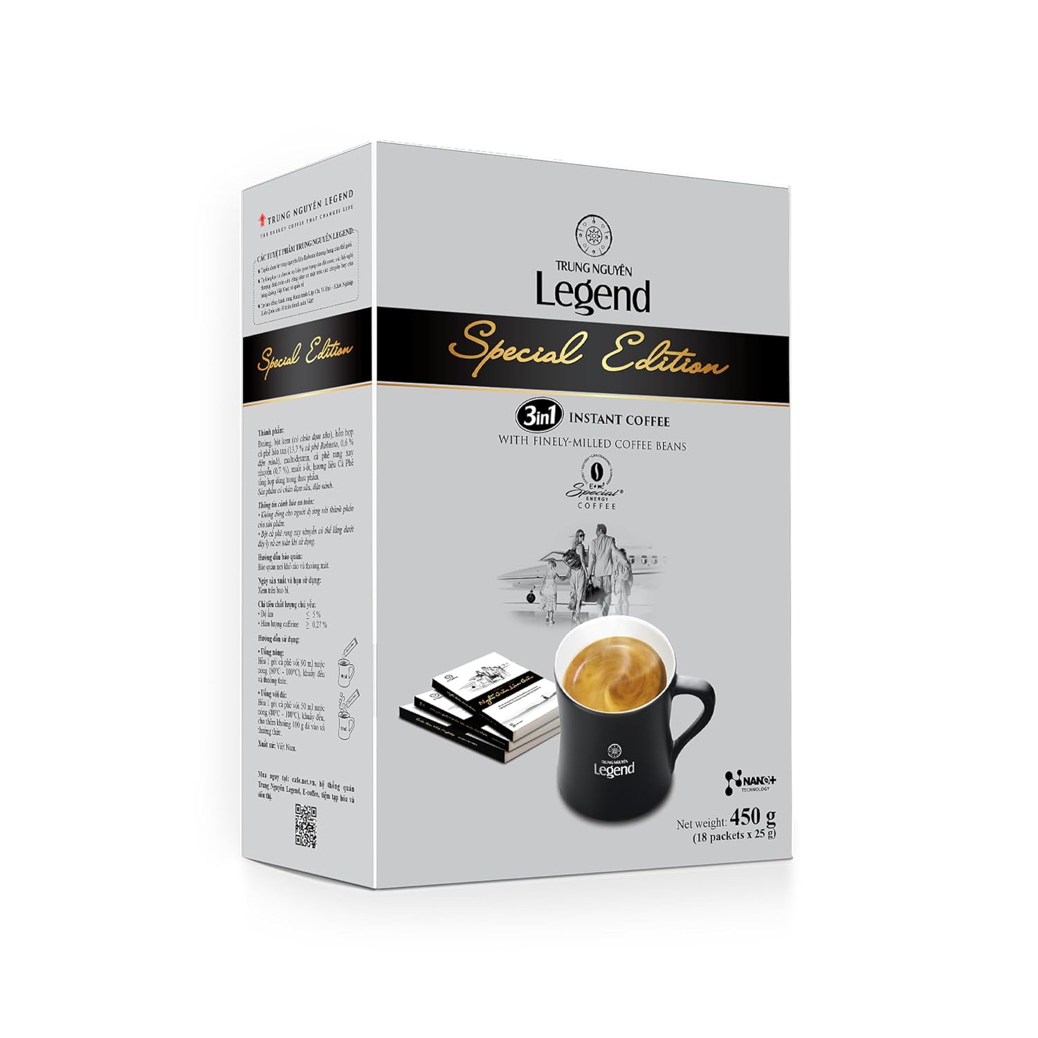 TRUNG NGUYEN LEGEND SPECIAL EDITION Premium Instant Coffee for Energy Boost by NANO+ Technology, Non-Dairy Creamer, Coffee Mix - Strong and Pure Vietnamese Instant Coffee (18 Packets/Box)
