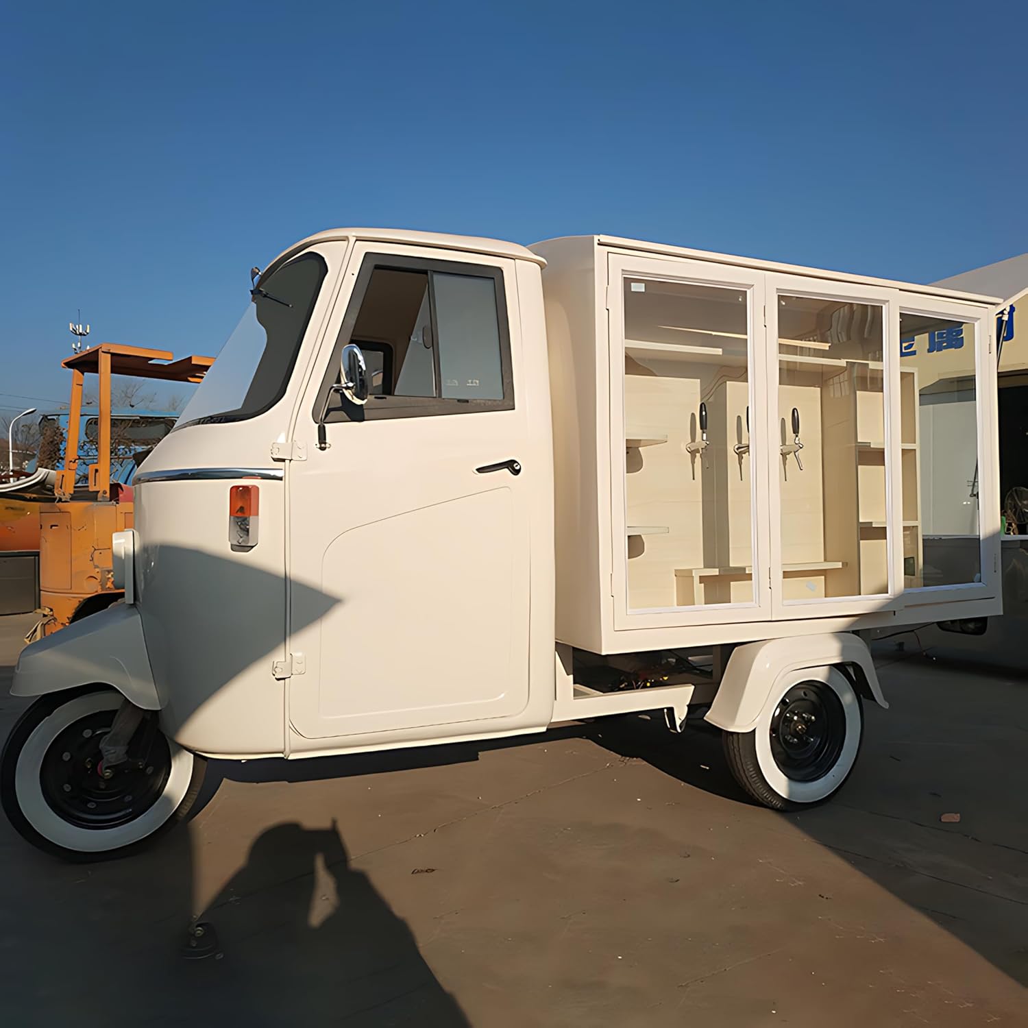 Beer APE Food Trailer with Display Windows, Mobile 11.5FT APE Food Truck, Concession Beer Trailer, Commercial 5 Tap Beer Kegerator Truck, Perfect for Travel Trailer Accessories