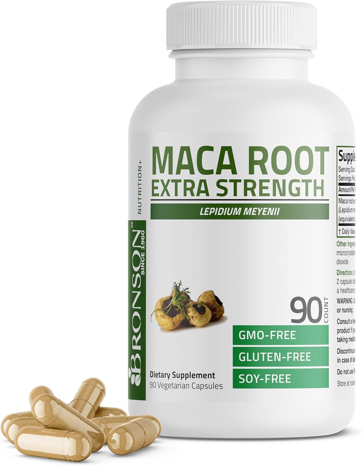 Bronson Maca Root Extra Lepidium Meyenii, Non-GMO, 90 Vegetarian Capsules