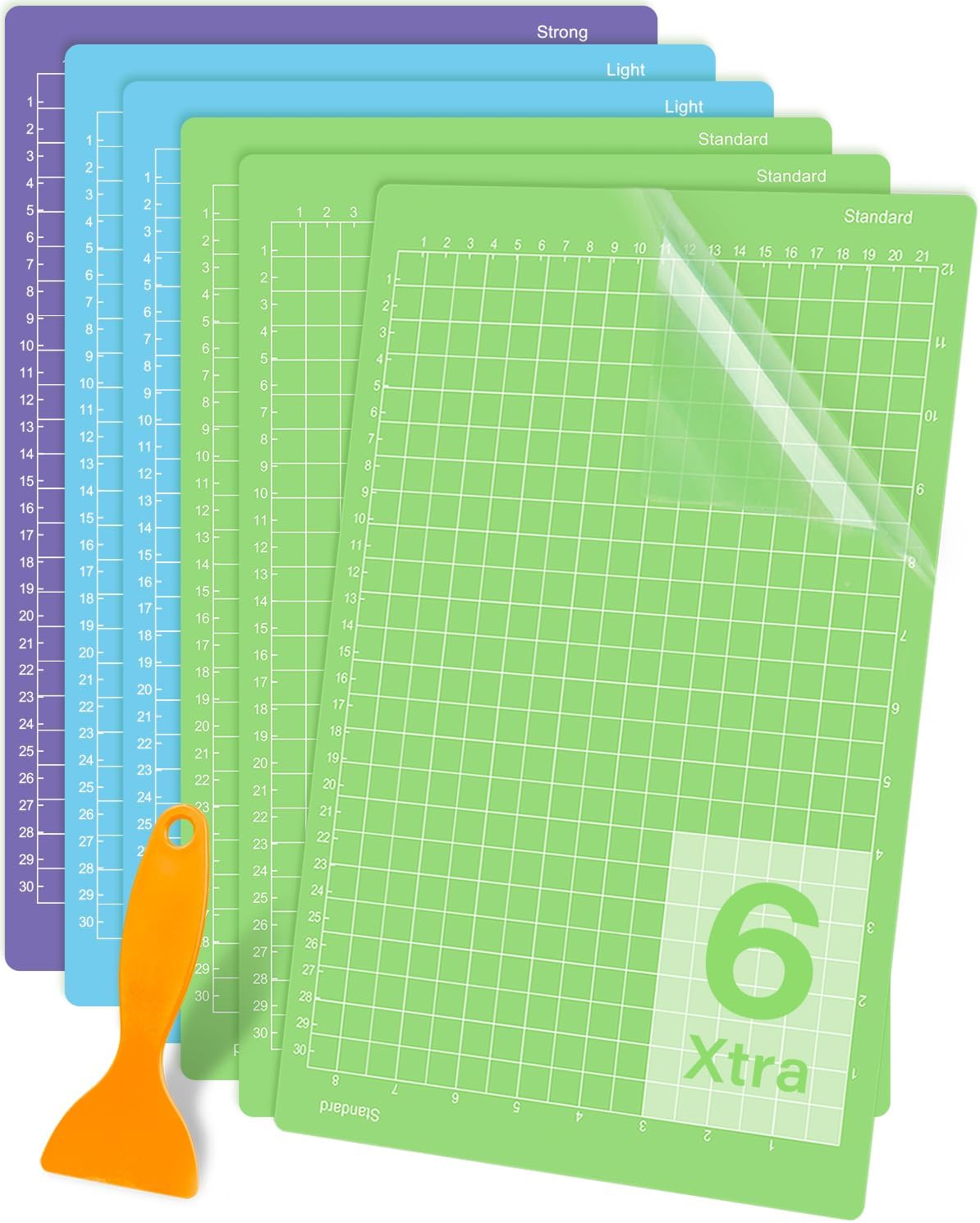 Gwybkq Cutting Mat 8.5x12in, Compatible With Cricut Joy Xtra 6 Pack Reusable Sticky (Light, Standard, Strong) Grip Cricket Cut Mats Replacement Durable Adhesive Sticky