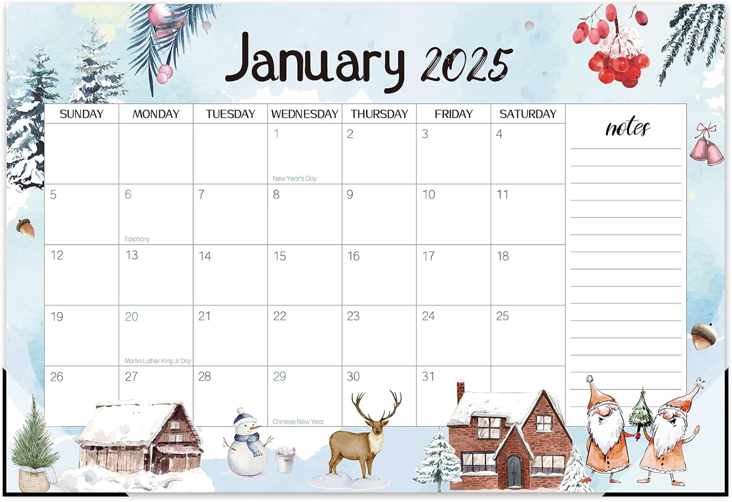 Guasslee Desk Calendar 2025, School Year Large Calendar 2025, 18-Month Desk/Wall Calendar, 2025 Jan - 2026 Jun, 17" X 11.5" Monthly Planner With Corner Protectors, Thick Paper For Home Office
