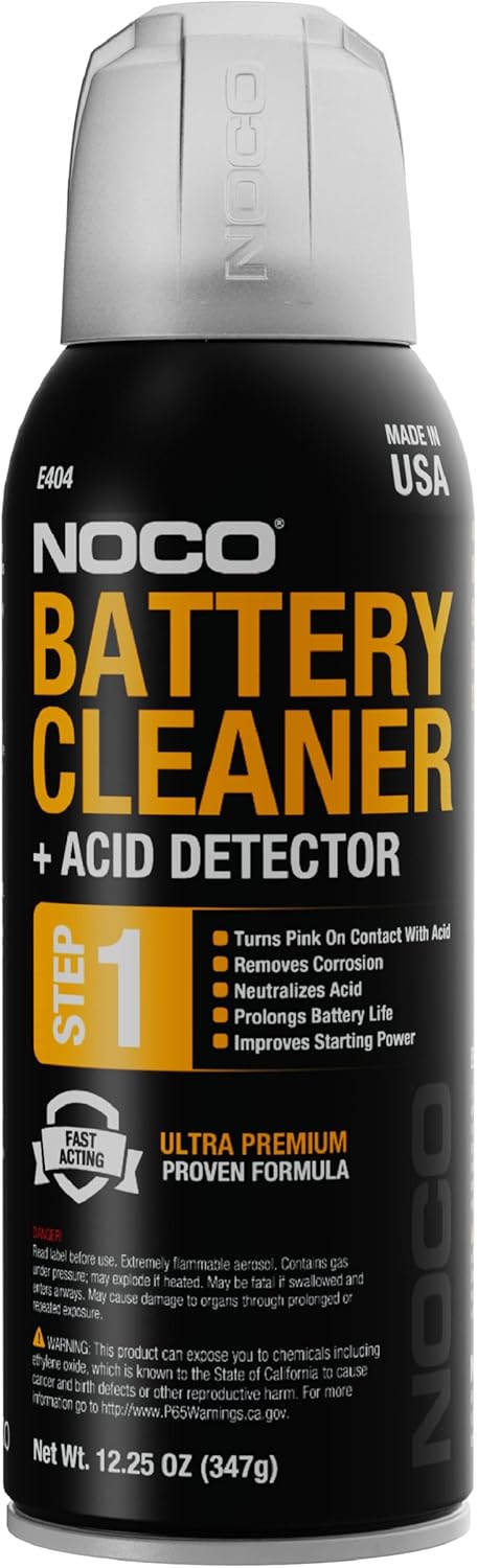 NOCO E404 12.25 Oz Battery Terminal Cleaner Spray and Corrosion Cleaner with Acid Detector
