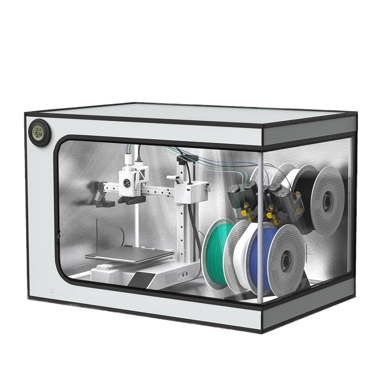 Compatible For Bambu Lab 3D Printer - Enclosure With LED Light, Fits A1 A1 Mini AMS Lite, Constant Temperature Cover(A1 mini Combo)