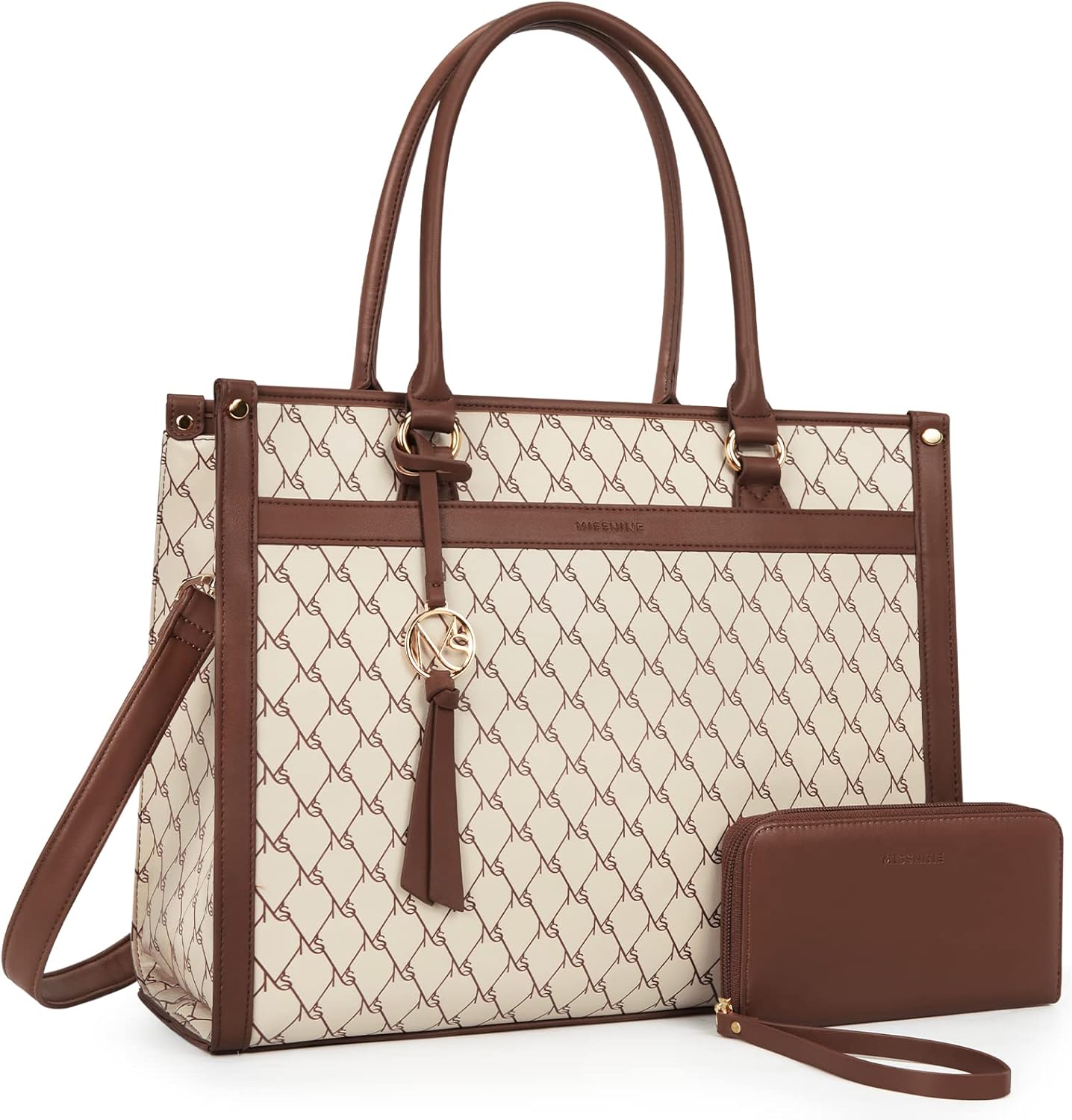 Missnine Laptop Tote Bag 15.6 inch Laptop Bag Stylish Briefcase for Women Work Shoulder Bags for Office, Travel