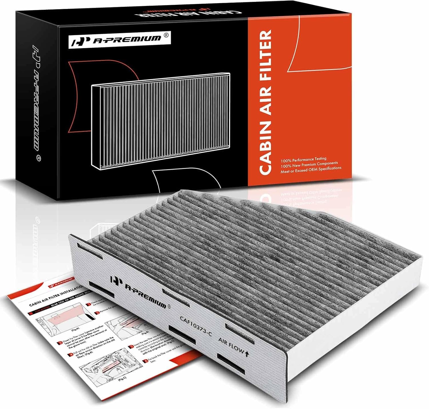 A-Premium Cabin Air Filter with Activated Carbon Compatible with Volkswagen Jetta, Passat, Golf, Tiguan, Beetle, CC, Eos, GTI, Rabbit & Audi A3 Quattro, Q3 Quattro, TT Quattro