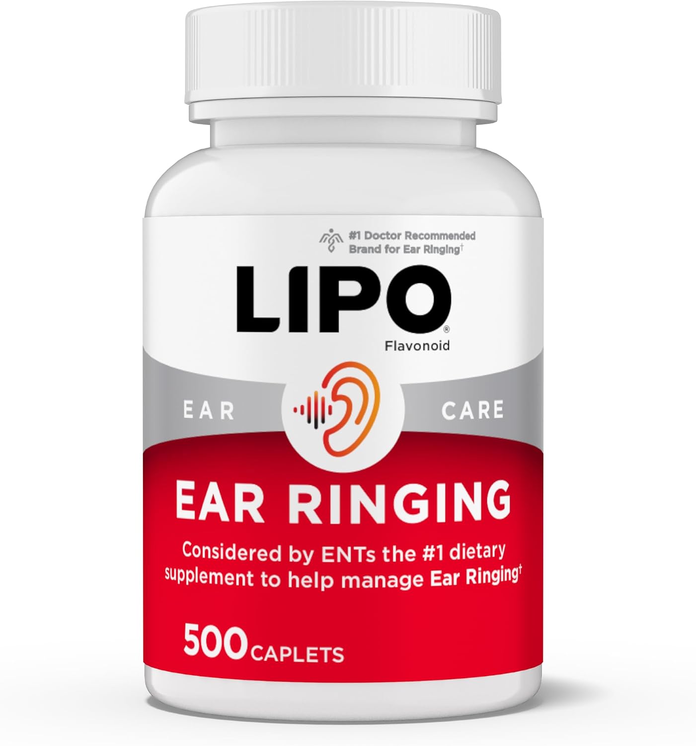 LIPO Ear Ringing Support, Lemon Bioflavonoids, 500 Caplets