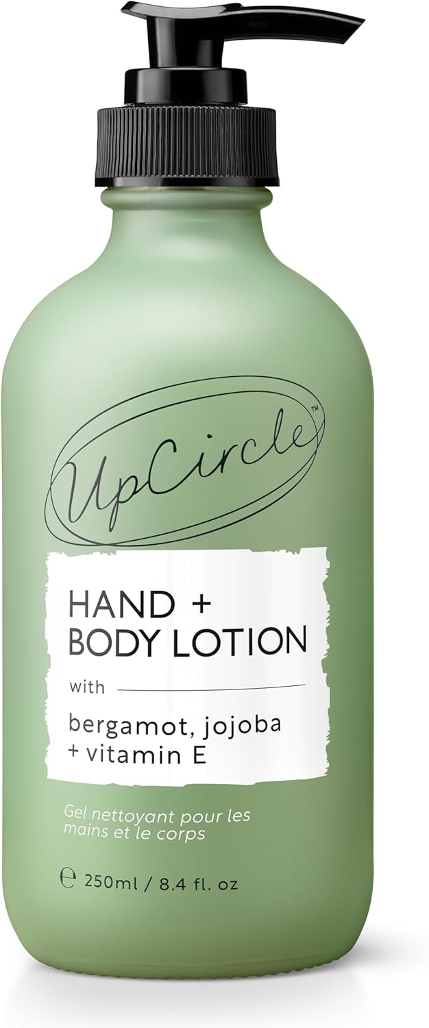 UPCIRCLE Hand + Body Lotion with Bergamot Water 250ml - For Nourishing + Repairing - Glycerin + Jojoba - Natural, Vegan + Cruelty Free