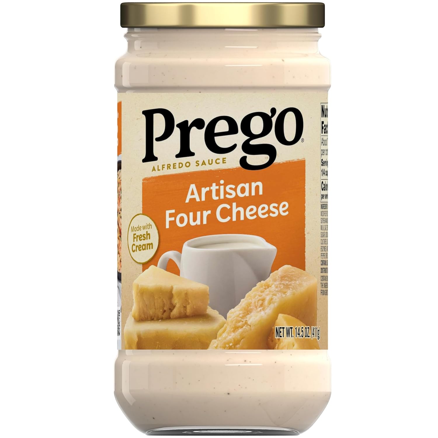 Prego Artisan Four Cheese Alfredo Pasta Sauce, 14.5 oz Jar