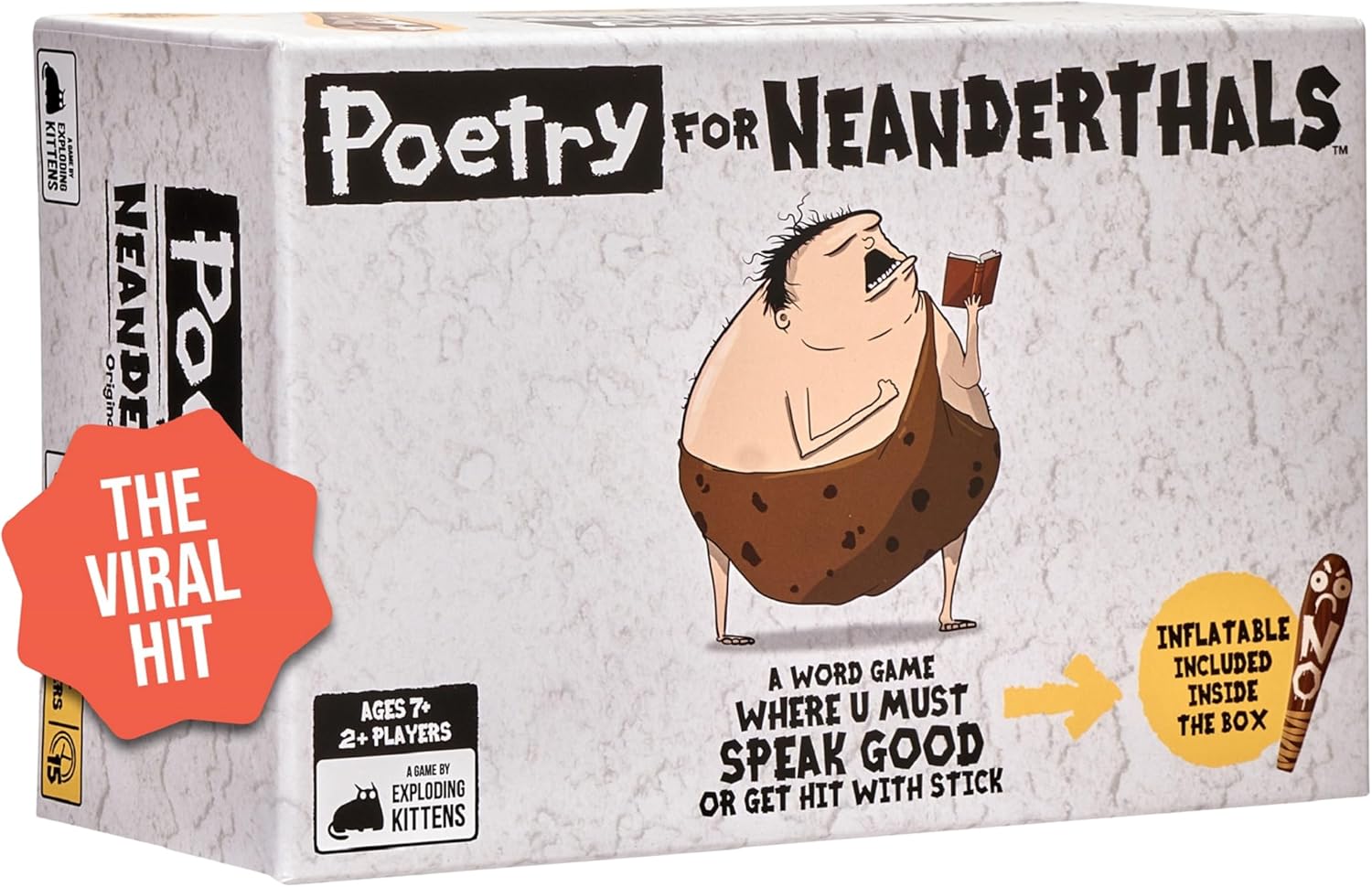 Poetry for Neanderthals Age 7+ by Exploding Kittens - 2+ Players - Ages 7+ - 15 Minutes to Play - Competitive Word Guessing Game - Party Game, Ideal for Family Night, Kid and Adult