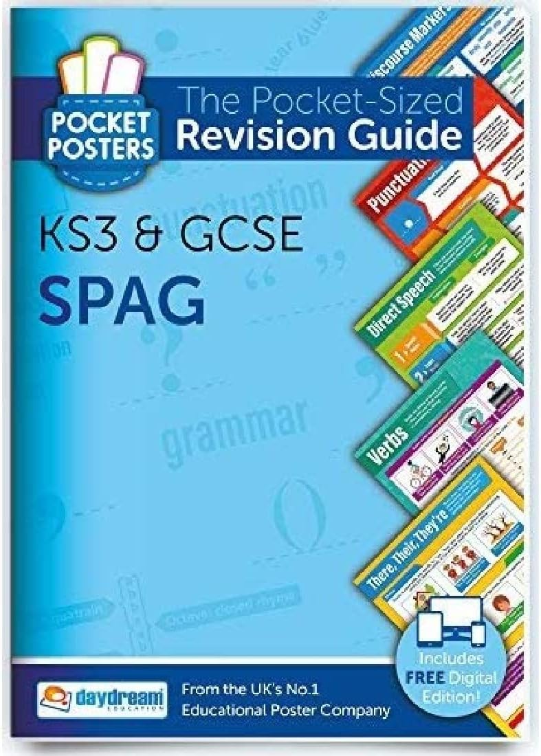 KS3 and GCSE Spelling, Punctuation & Grammar Revision Guide (SPAG) - Includes Digital Edition for computers, phones and tablets with 600+ questions by Daydream Education