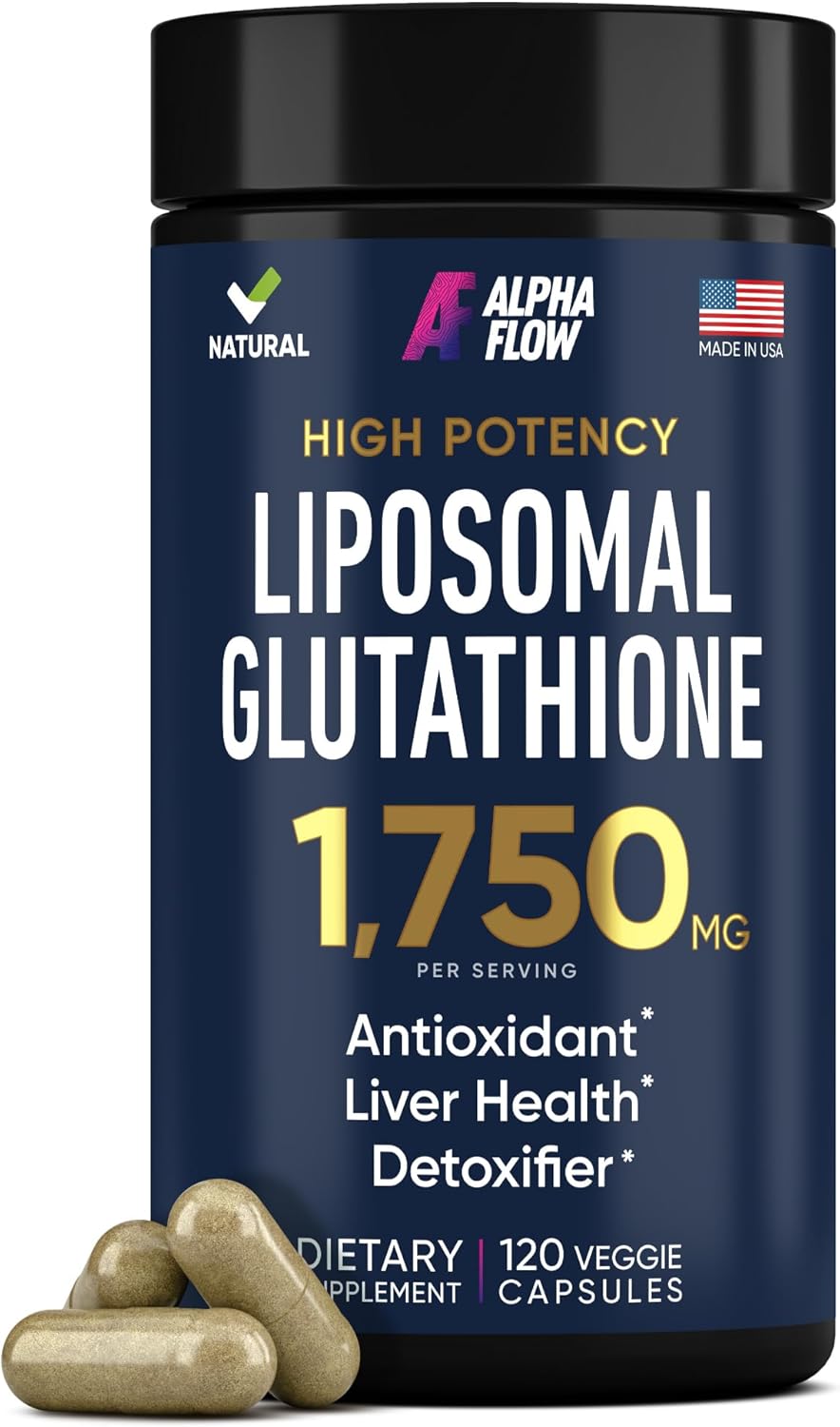 Liposomal Glutathione Supplement 1000MG + 750MG- Glutathione Liposomal with VIT C + Phospholipid Antioxidant Complex - Liver Detox and Immune Support Supplement - 120 Caps - Powder&Liquid Alternative