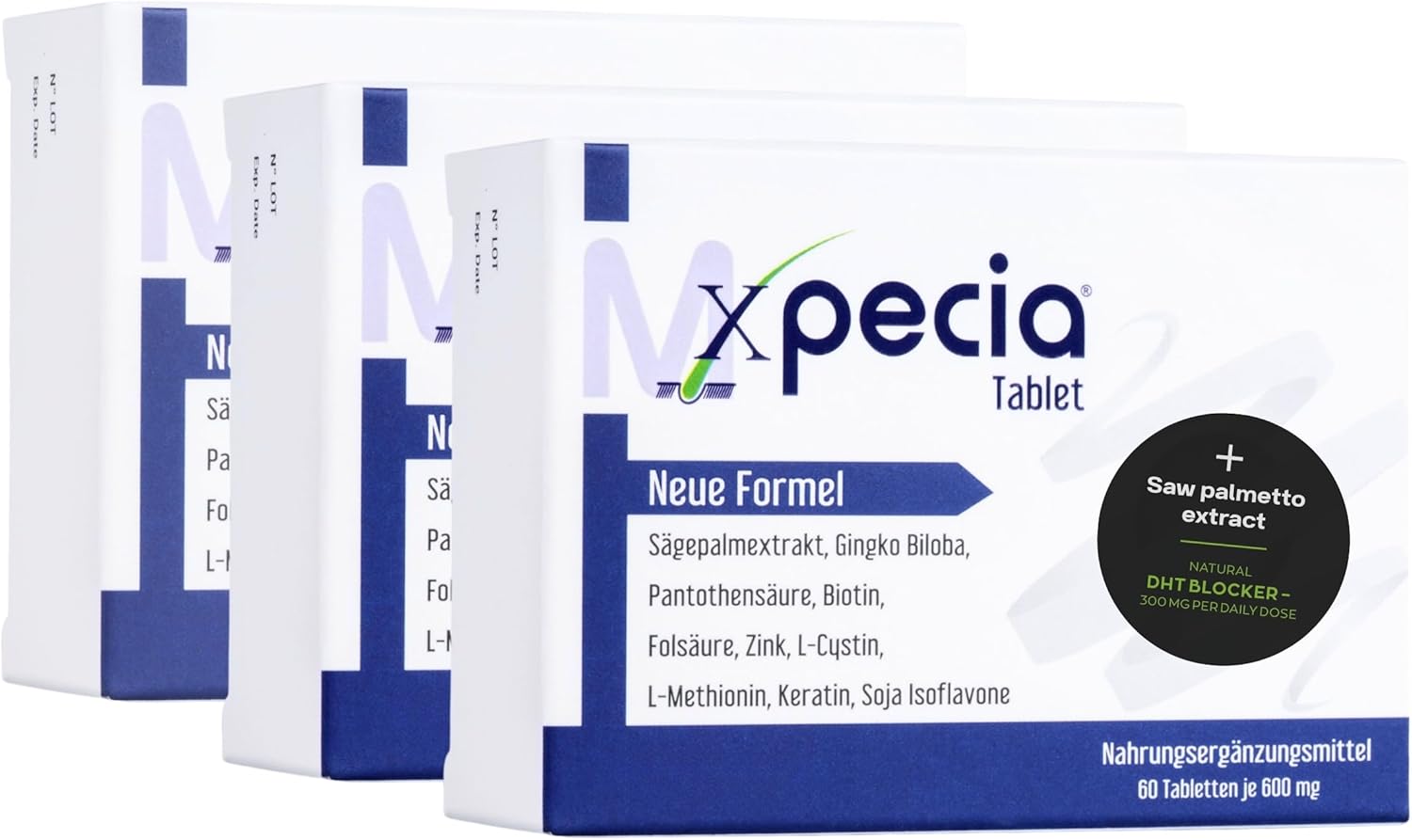 XPECIA FOR MEN ANTI HAIR LOSS DHT BLOCKER NEW HAIR GROWTH FORMULA (180 Tablets)