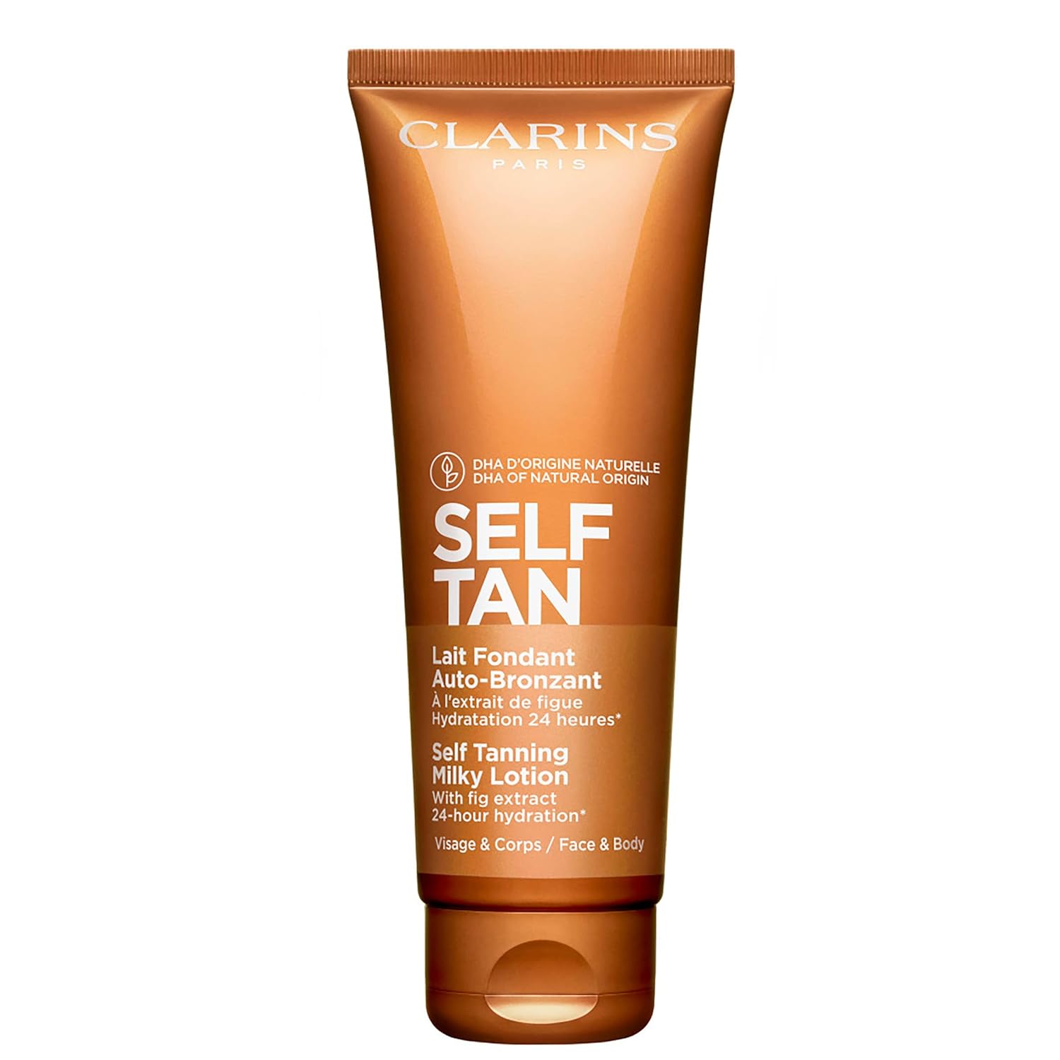 Clarins Self Tanning Milky Lotion | Self Tanner For Face and Body | Natural, Long-Lasting, Streak-Free, Sun-Kissed Glow and 24-Hour Hydration* | Non-Staining | Contains Glycerin