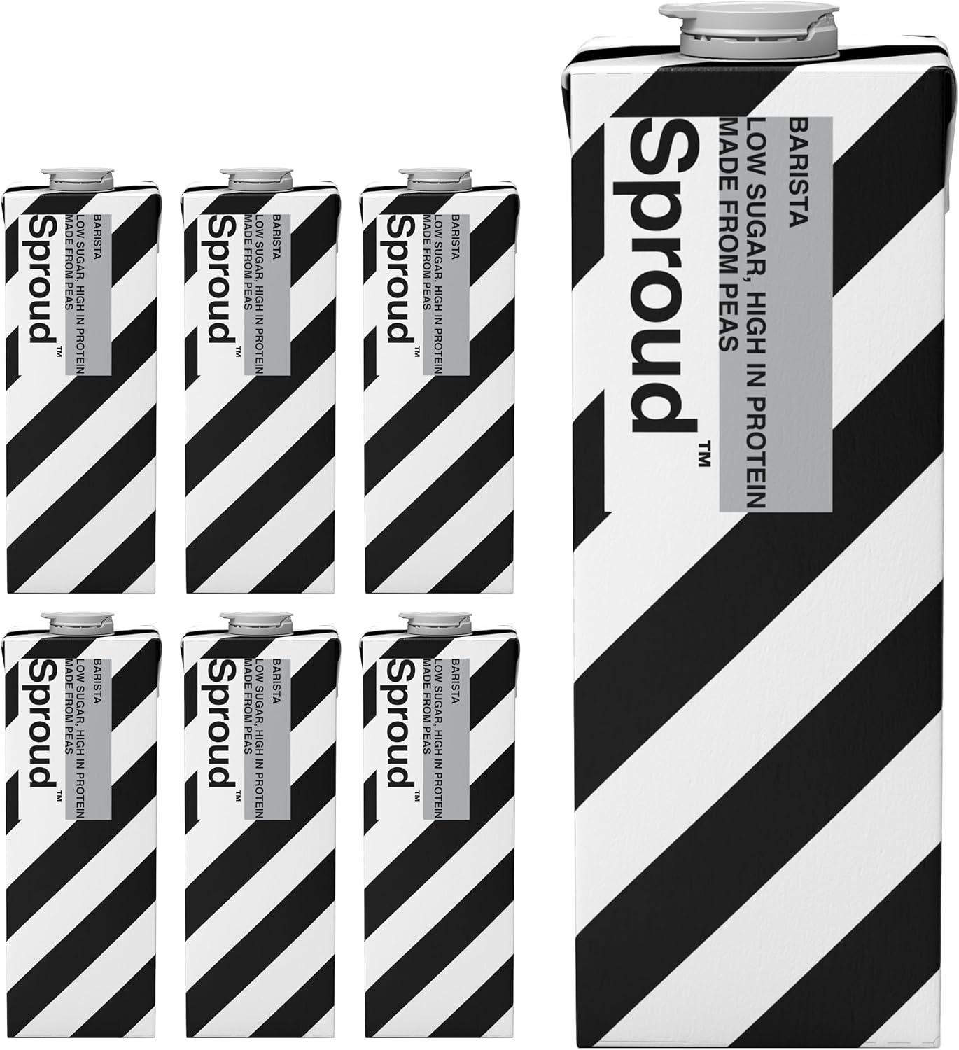 SPROUD - Plant-Based Milk, Low Sugar, Low Carb, High Protein, Long Life, Powered by Peas, Rich, Foamy and Easy to Froth (Barista) (6 x 1L)