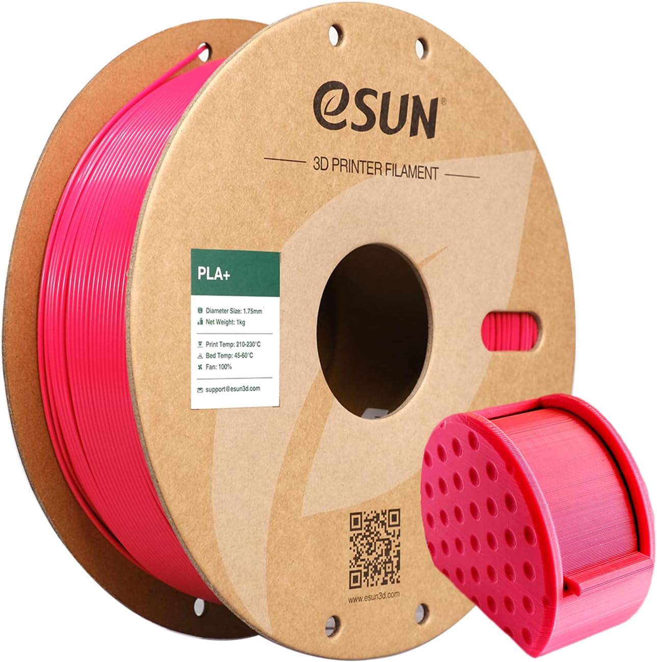 eSUN PLA+ Filament 1.75mm, 3D Printer Filament PLA Plus, Dimensional Accuracy +/- 0.03mm, 1KG Spool (2.2 LBS) 3D Printing Filament for 3D Printers, Magenta