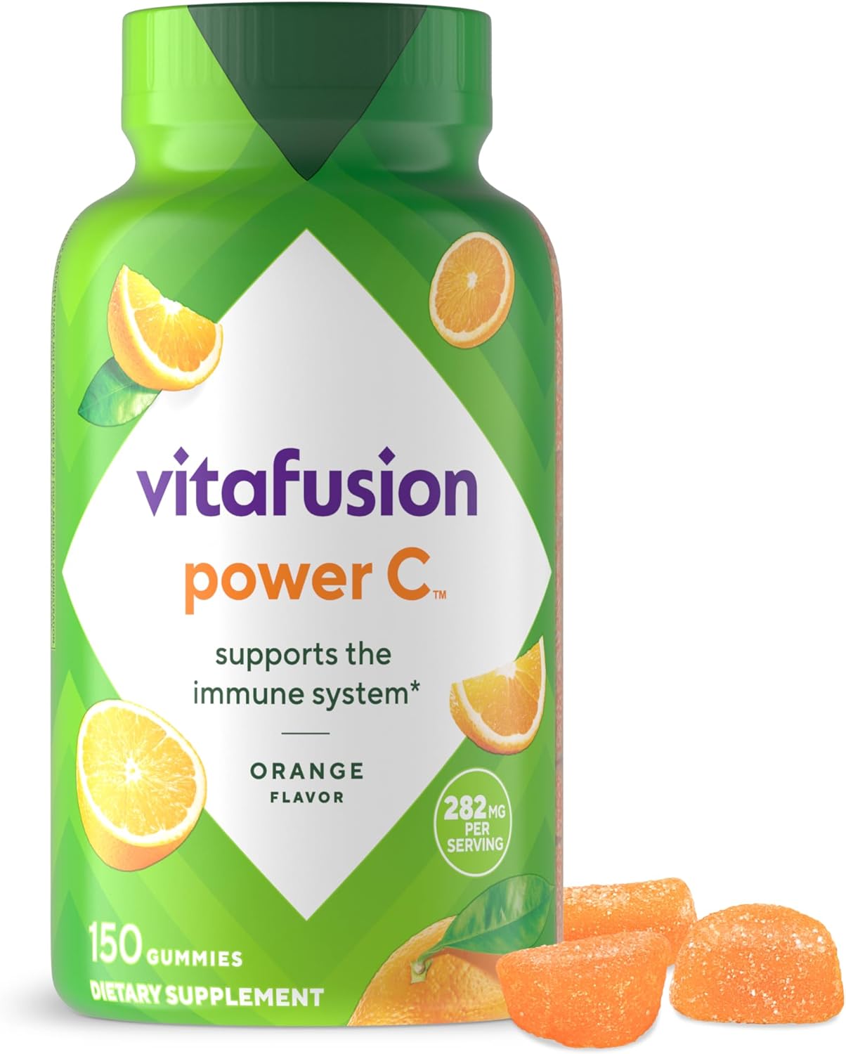 Vitafusion Power C Vitamin C Gummies for Immune Support, Orange Flavored, 282 mg Vitamin C, America’s Number 1 Gummy Vitamin Brand, 50 Day Supply, 150 Count