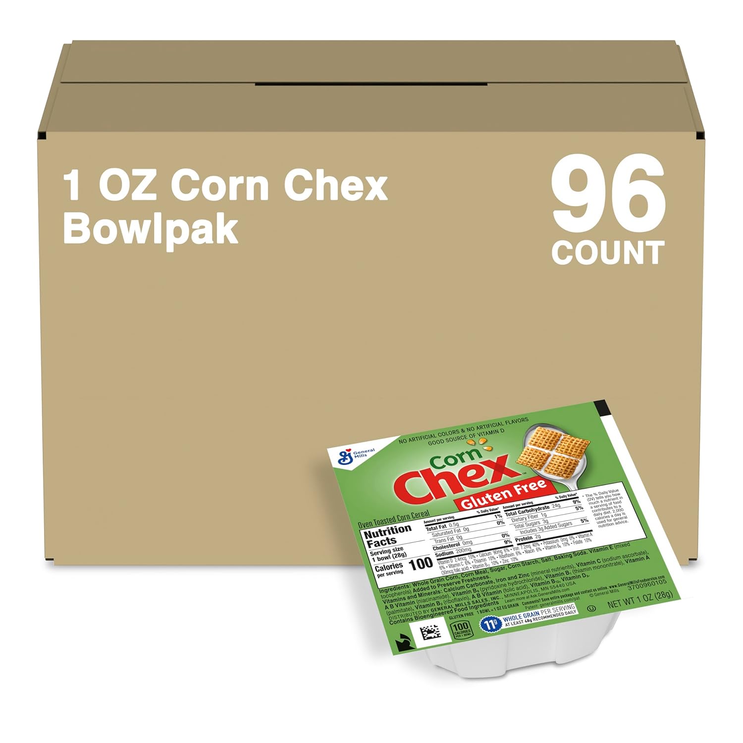 Corn Chex Cereal Single Serve Bowl, 1 Oz (Pack of 96)