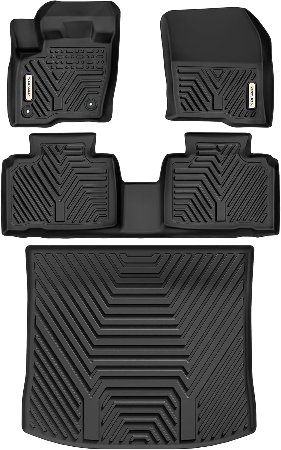 YITAMOTOR Floor Mats Fit for 2015-2025 Ford Edge, Custom Fit Ford Edge Car Mats, All-Weather TPE Includes 1st, 2nd Row, and Trunk Mats, Black
