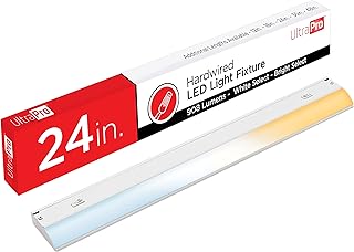 UltraPro 24 inch Hardwired Under Cabinet Lights, 3 Color Settings - 2700K/4000K/5000K - Warm White, Cool White, and Daylight, Under Cabinet Lighting, Dimmable Under Counter Lights for Kitchen, 45368