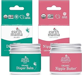 Earth Mama Nipple Butter™ & Diaper Balm | Nipple Cream & Organic Skincare for Baby | Breastfeeding & Postpartum Essentials Bundle
