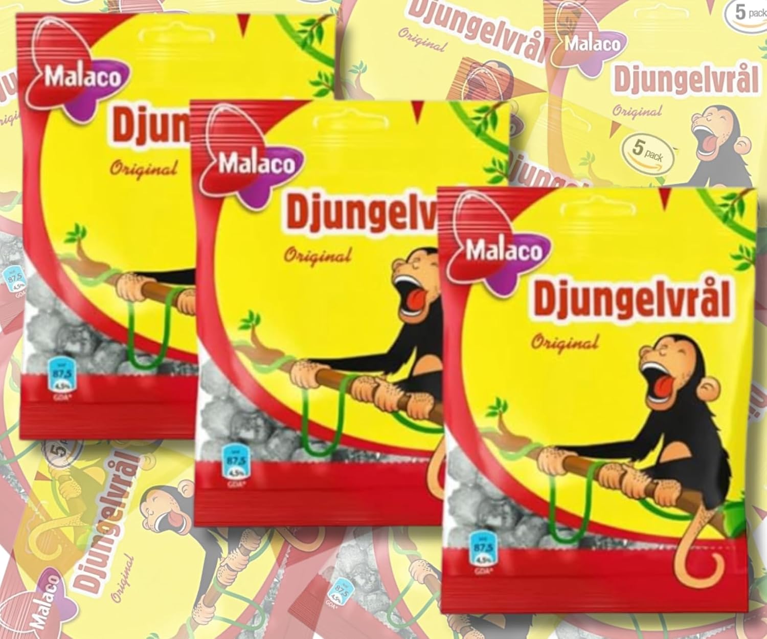 ScandiKitchen Malaco Djungelvral Salty Liquorice 3x80g