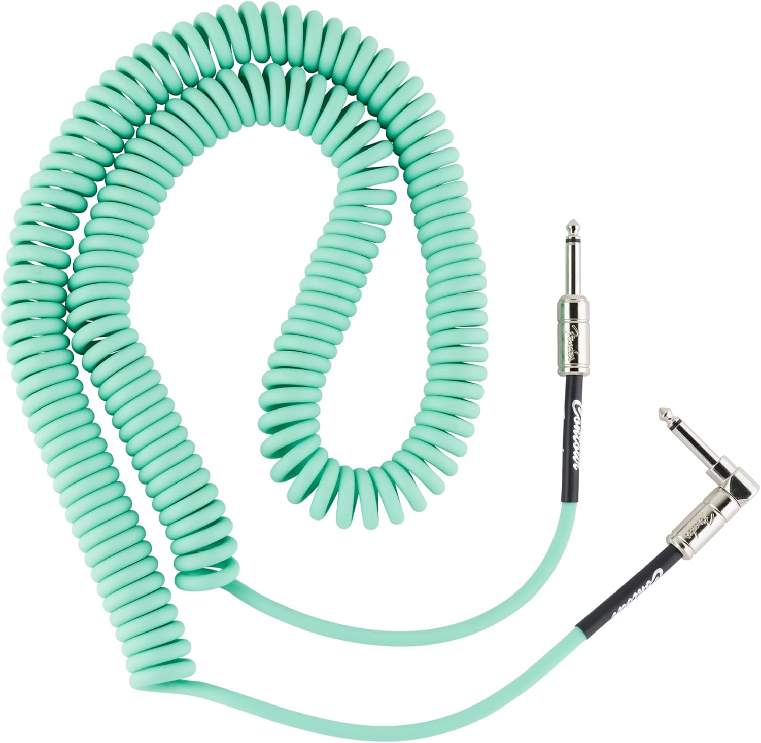 Fender 30' Contour™ Series Coil Instrument Cable, Seafoam Green