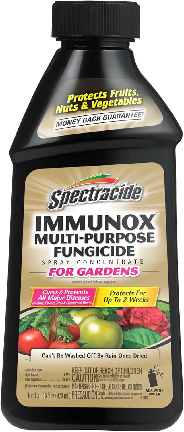 Spectracide Immunox Multi-Purpose Fungicide Spray Concentrate For Gardens 16 Ounces, Protects Up To 2 Weeks