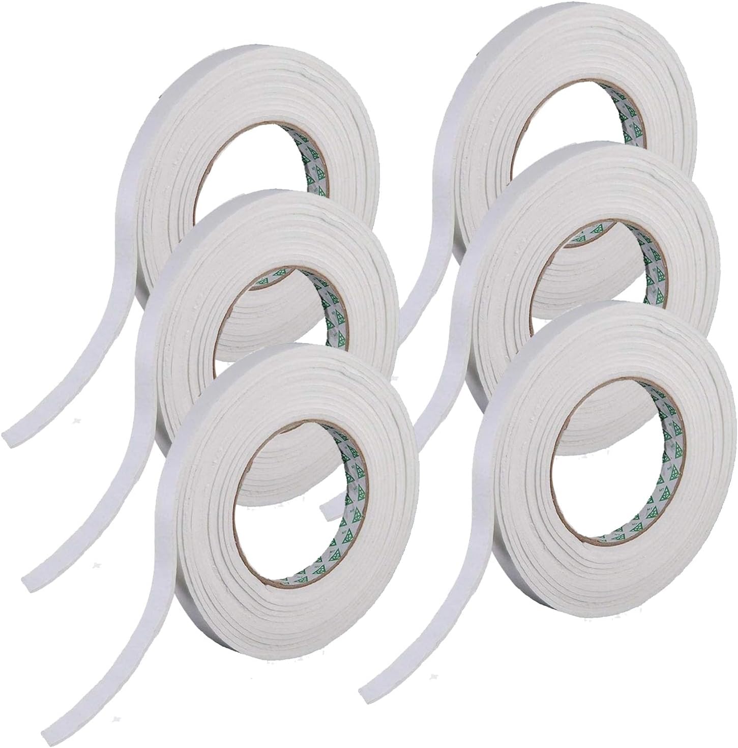 2 Rolls of Self Adhesive Foam Tape 9mm Wide, 5mm Thick, 4.5M Long, White Colour, Weather Stripping Door and Window Seals, Door Draught Excluder (2 Rolls, 9 Meters)