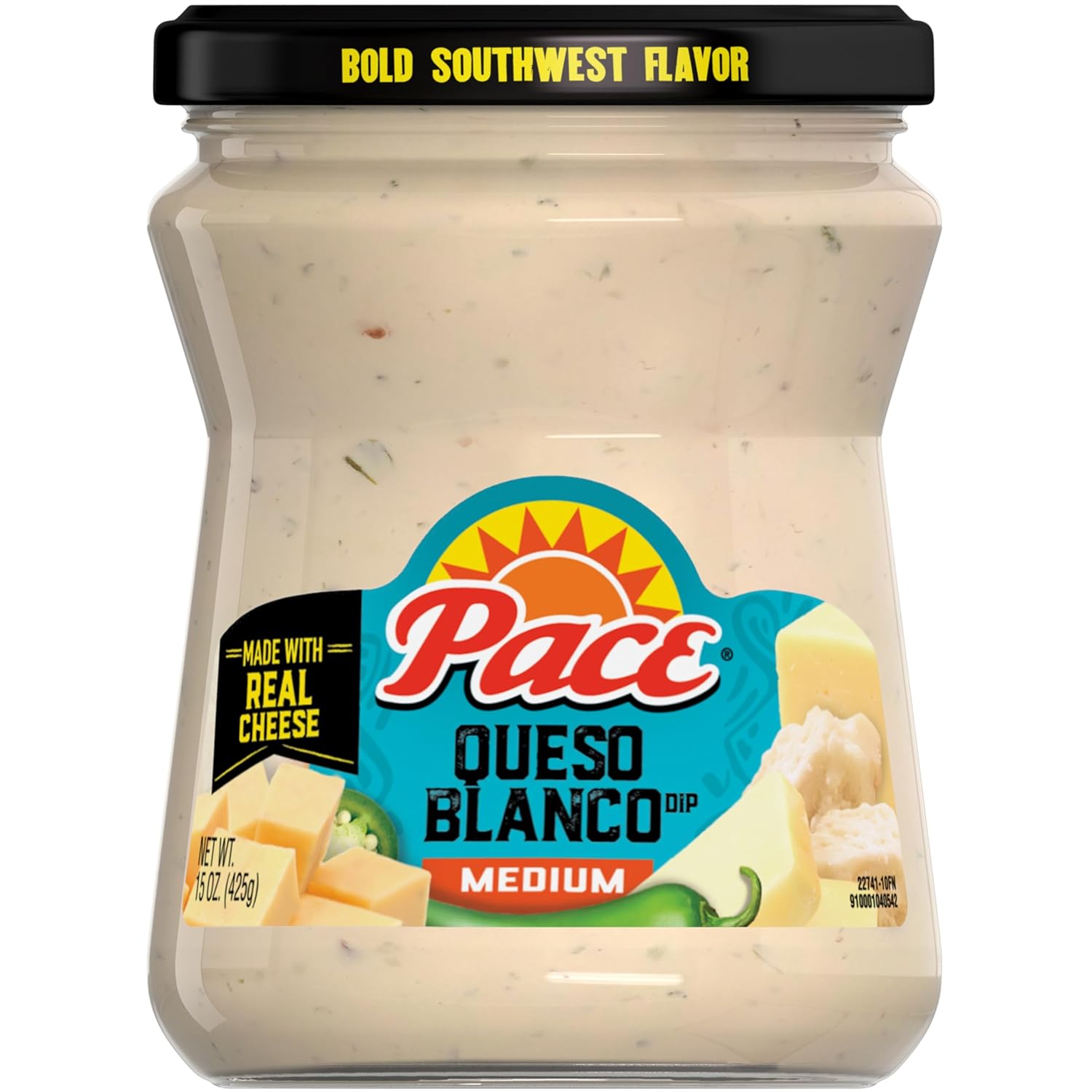 Pace Medium Queso Blanco Cheese Dip, 15 oz Jar