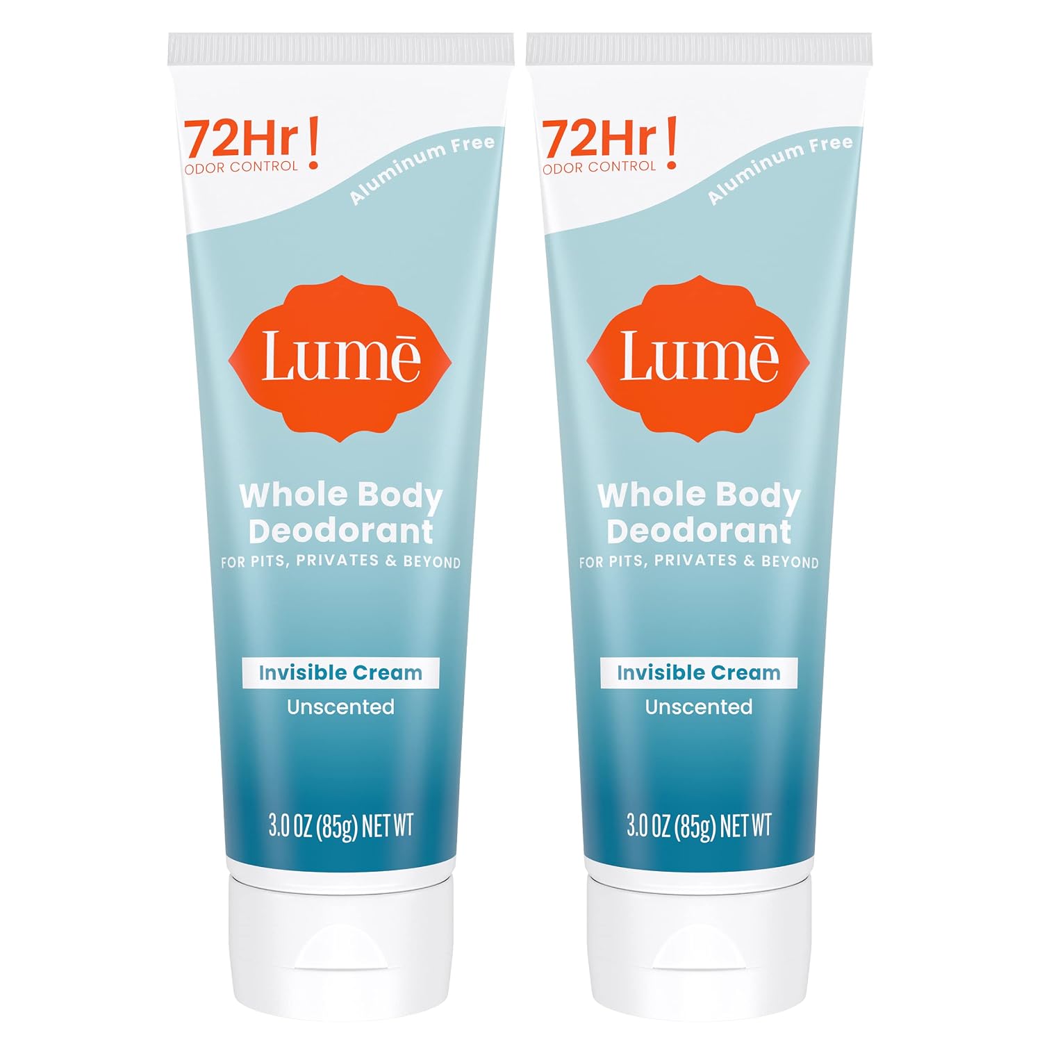 Lume Whole Body Deodorant - Cream Tube - 3 oz, 2 pk (Unscented)