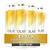 Olay Body Wash Cleansing & Revitalizing for Women, Advanced Formula with Vitamin C & Vitamin B3 Complex, 20 fl oz (Pack of 4)