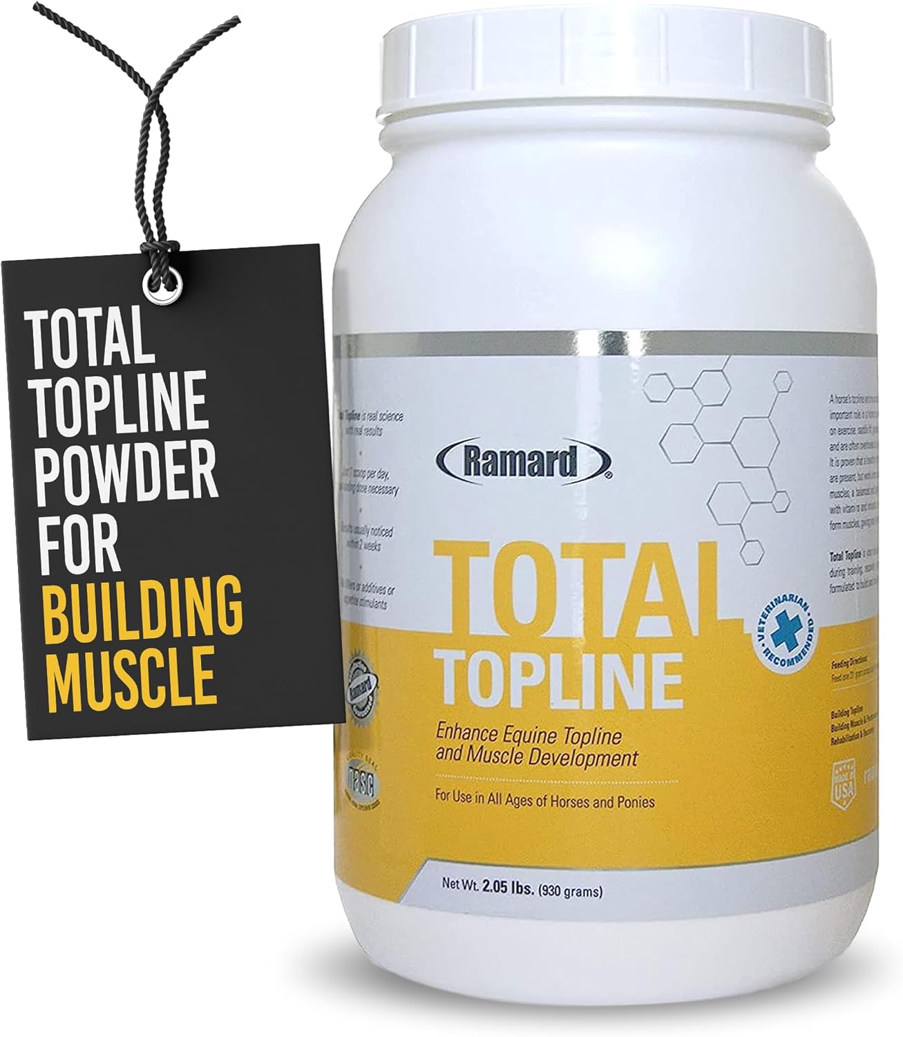 Total Topline Powder Horse Supplements - Build and Maintain Muscle Tissue During Recovery for Foals and Horses - Protein & Amino Energy Horse Supplement - 2lb Tub