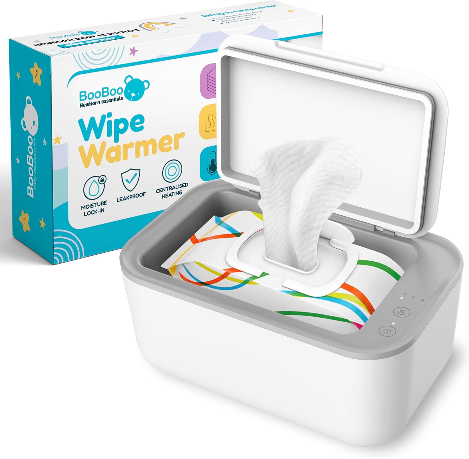 BooBoo ® Baby Wipe Warmer | Wipe Warmer for Babies | Large Capacity Wet Wipe Dispenser | x3 Precise Temperature Modes with Fast Heating
