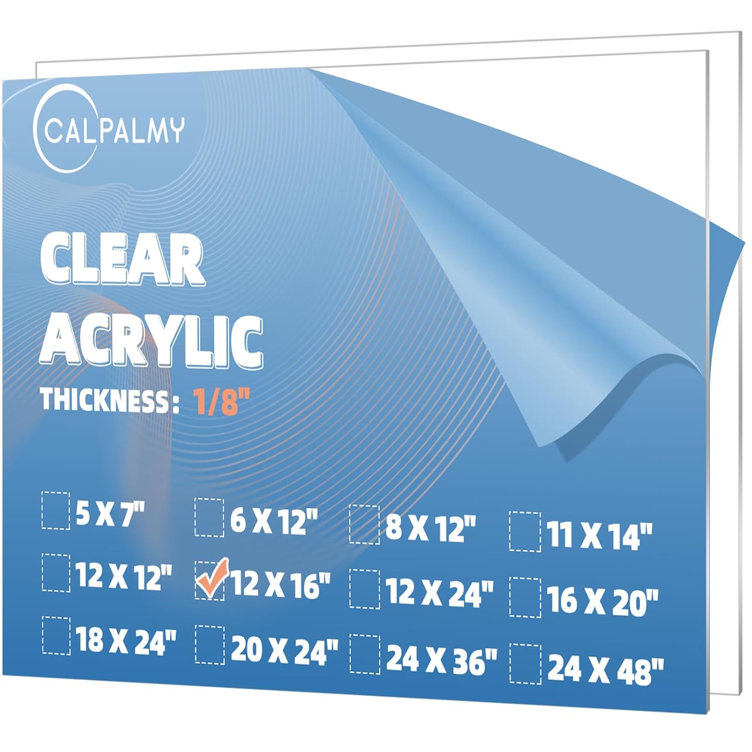 CALPALMY (2 Pack) 1/8" Thick Clear Acrylic Sheets - 12" x 16" Pre-Cut Plexiglass Sheets for Craft Projects, Signs, Display Cases, Sneeze Guard and More - Cut with Engraver, Power Saw or Hand Tools