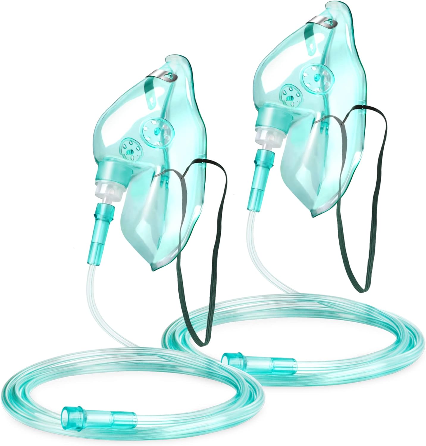 ANSNF 2 Pack Oxygen Mask for Face Adult with 6.6' Tube & Adjustable Elastic Strap - Size L - NO Cup